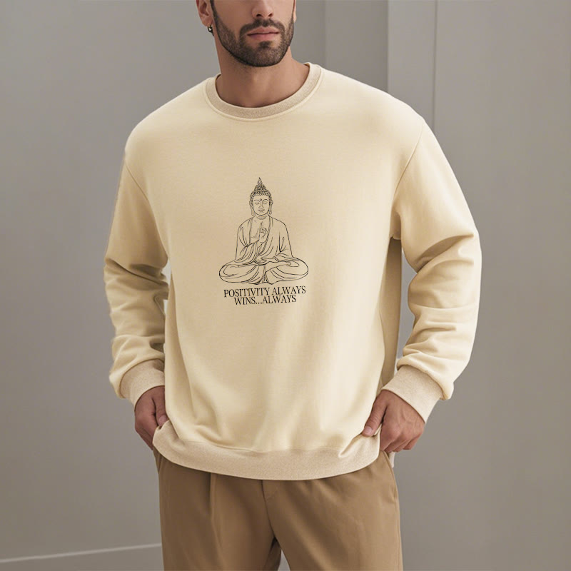 Sweat-shirt en polyester doublé polaire Buddha Stones Positivity Always Wins