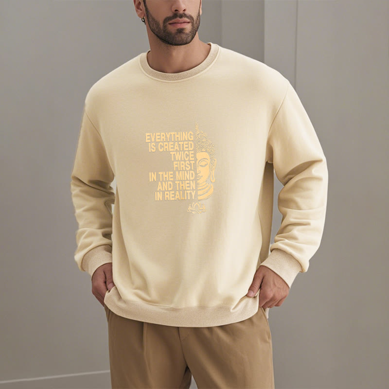 Sweat-shirt en polyester doublé polaire Buddha Stones Everything Is Created Twice