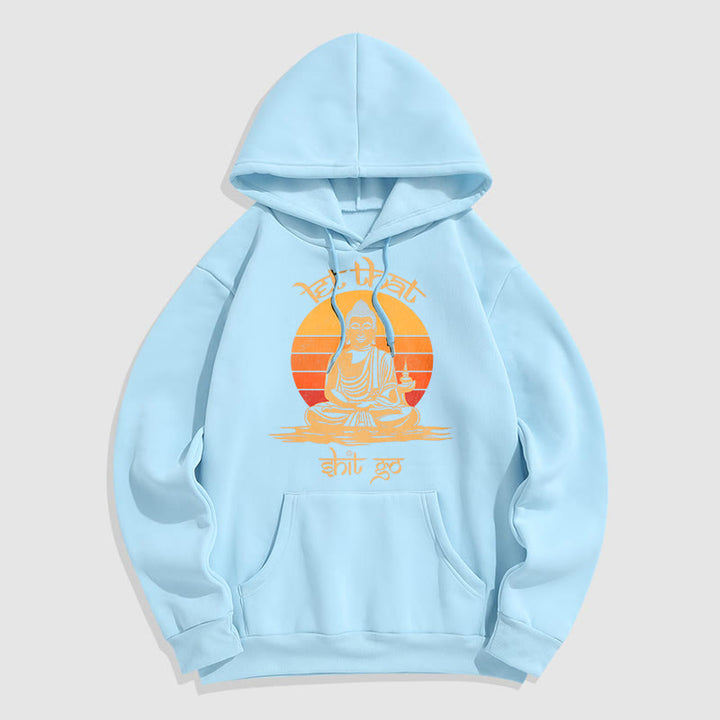 Buddha Stones Let That Shit Go Bouddha Sweat à capuche doublé en polaire polyester - Cyan clair - 2XL - image 29