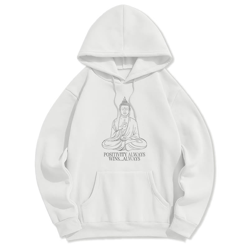 Buddha Stones La positivité gagne toujours toujours Bouddha Sweat à capuche doublé en polaire polyester