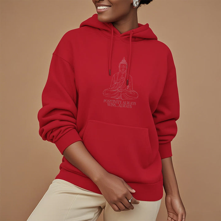 Buddha Stones La positivité gagne toujours toujours Bouddha Sweat à capuche doublé en polaire polyester