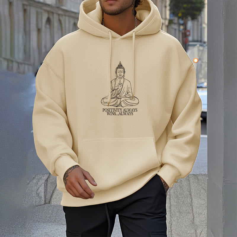 Buddha Stones La positivité gagne toujours toujours Bouddha Sweat à capuche doublé en polaire polyester