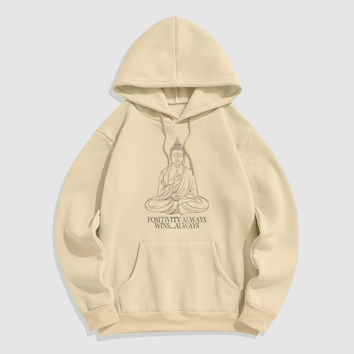 Buddha Stones La positivité gagne toujours toujours Bouddha Sweat à capuche doublé en polaire polyester