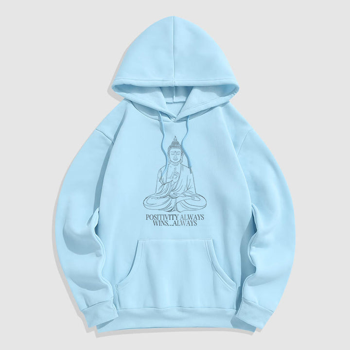 Buddha Stones La positivité gagne toujours toujours Bouddha Sweat à capuche doublé en polaire polyester