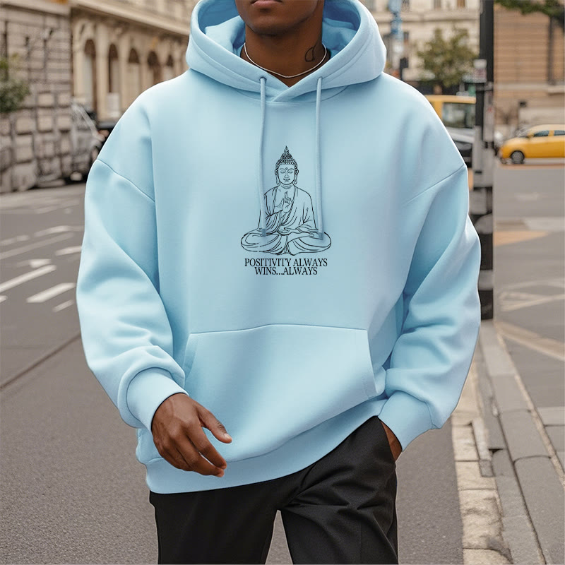 Buddha Stones La positivité gagne toujours toujours Bouddha Sweat à capuche doublé en polaire polyester