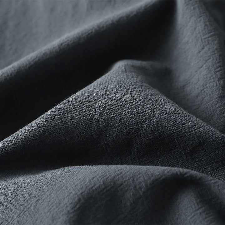 T-shirt pour homme Buddha Stones, couleur unie, manches courtes, col en V à trois boutons, chemise en coton doux - image 9