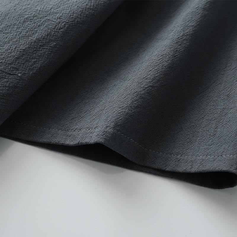 T-shirt pour homme Buddha Stones, couleur unie, manches courtes, col en V à trois boutons, chemise en coton doux - image 7