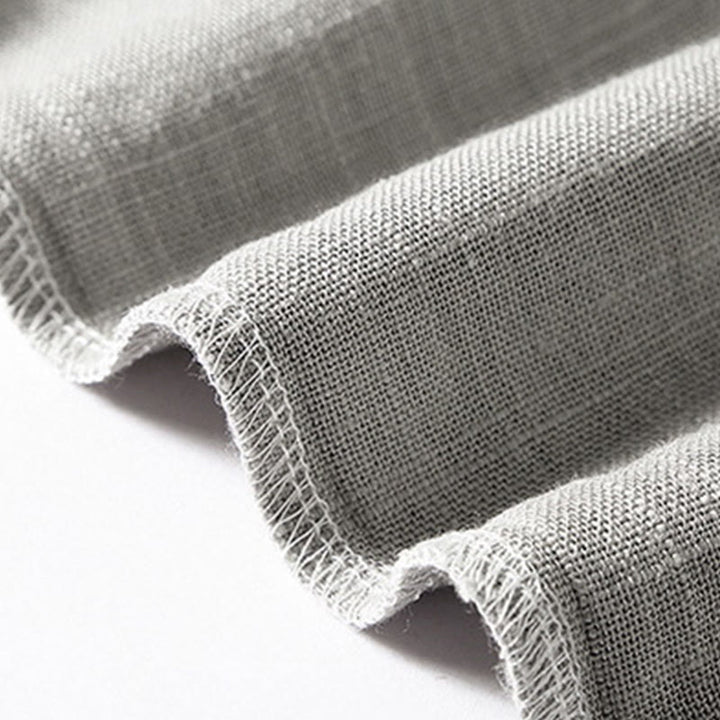 Chemise ample pour homme Buddha Stones, couleur unie, col cranté, manches courtes, confortable, bouton, chemise en coton et lin respirant - image 14