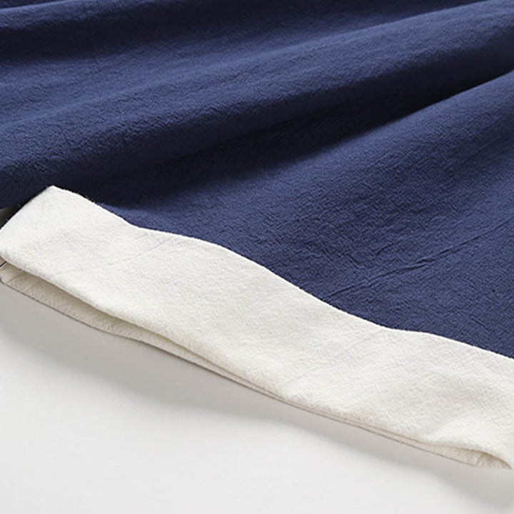 Cardigan à manches mi-longues en fausse Buddha Stones pour homme, chemise en coton confortable brodée Hanfu - image 10