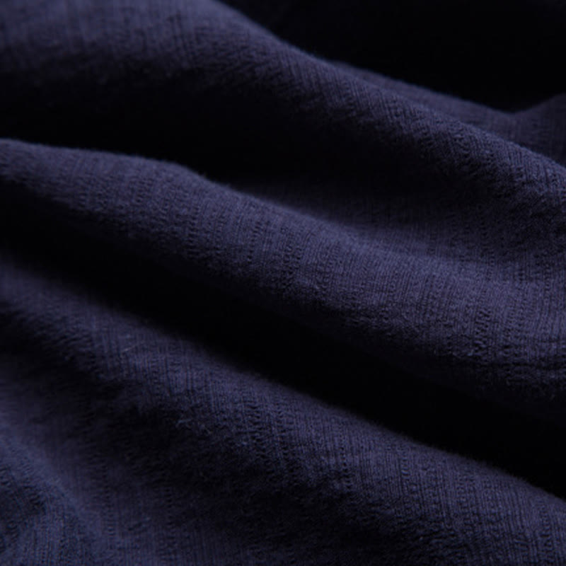 Chemise à manches courtes pour homme Buddha Stones avec poche et col en V, en coton et lin confortables. - image 14