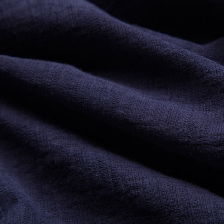Chemise à manches courtes pour homme Buddha Stones avec poche et col en V, en coton et lin confortables. - image 14