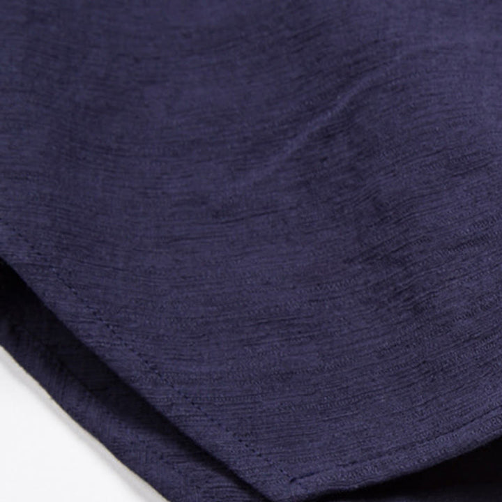 Chemise à manches courtes pour homme Buddha Stones avec poche et col en V, en coton et lin confortables. - image 10