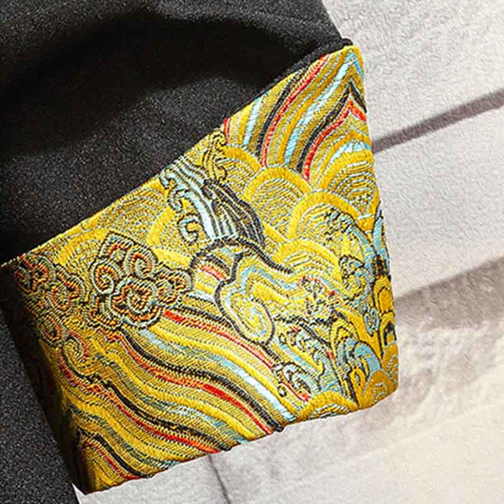 Veste en coton décontractée à boutons de grenouille pour homme avec broderie de dragon et de phénix - image 11