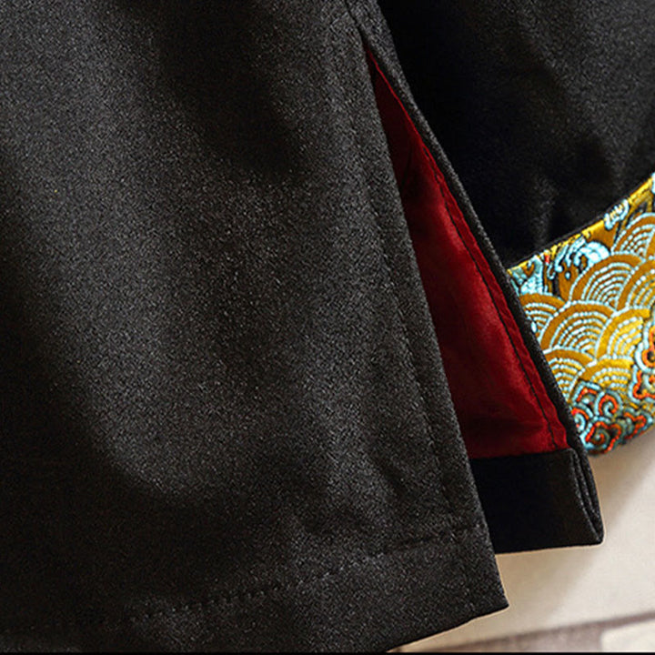 Veste en coton décontractée à boutons de grenouille pour homme avec broderie de dragon et de phénix - image 9