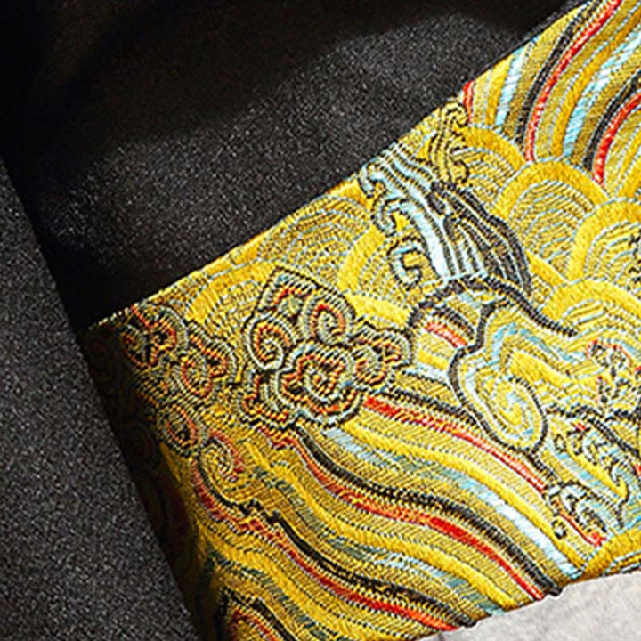 Veste en coton décontractée à boutons de grenouille pour homme avec broderie de dragon et de phénix - image 11