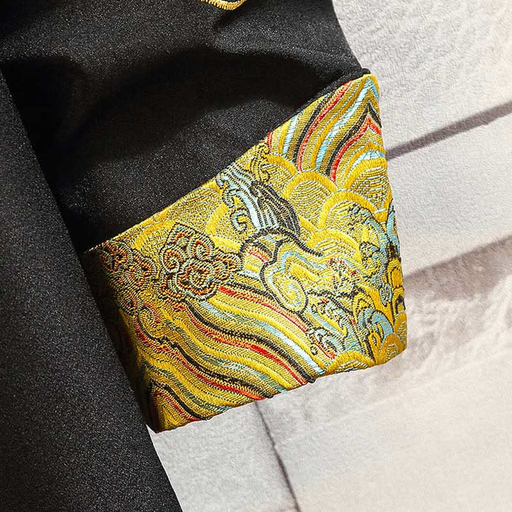 Veste en coton décontractée à boutons de grenouille pour homme avec broderie de dragon et de phénix - image 13