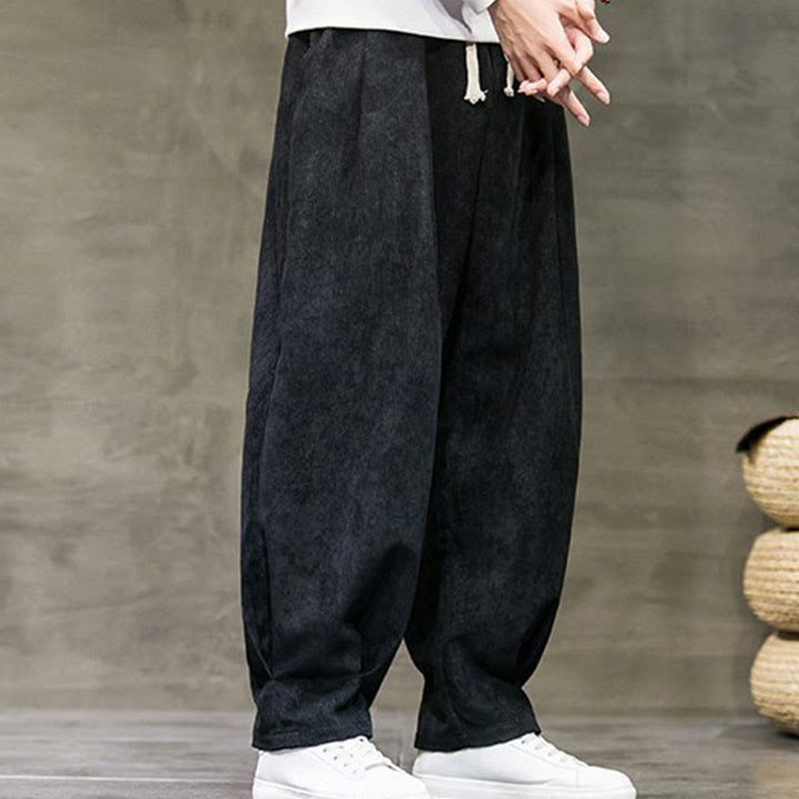 Pantalon décontracté en coton uni avec poches pour homme Buddha Stones - image 2