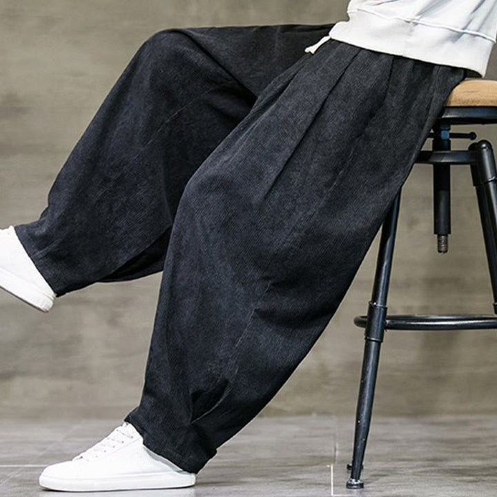 Pantalon décontracté en coton uni avec poches pour homme Buddha Stones - image 6