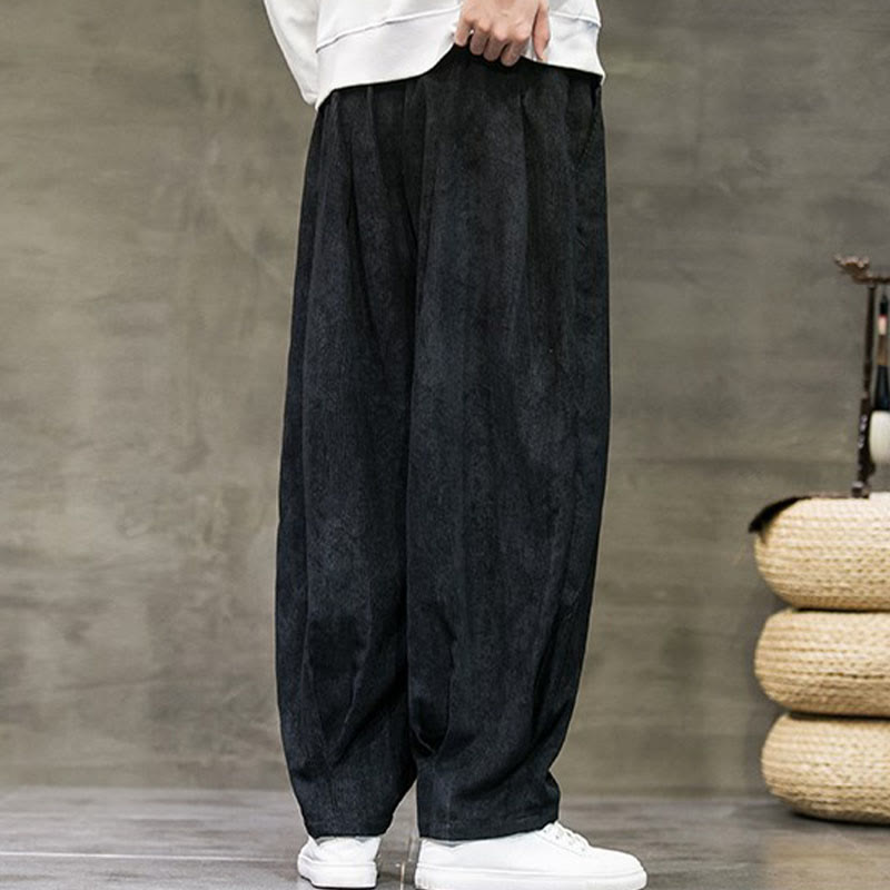 Pantalon décontracté en coton uni avec poches pour homme Buddha Stones - image 5