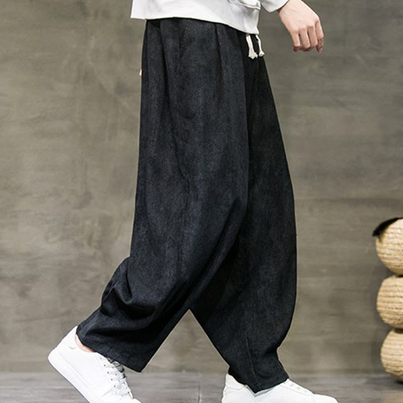 Pantalon décontracté en coton uni avec poches pour homme Buddha Stones - image 1