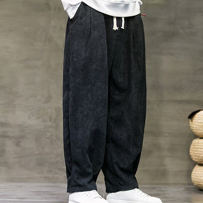 Pantalon décontracté en coton uni avec poches pour homme Buddha Stones - image 3