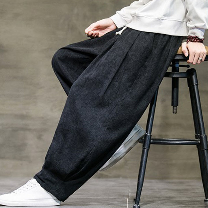 Pantalon décontracté en coton uni avec poches pour homme Buddha Stones - image 7