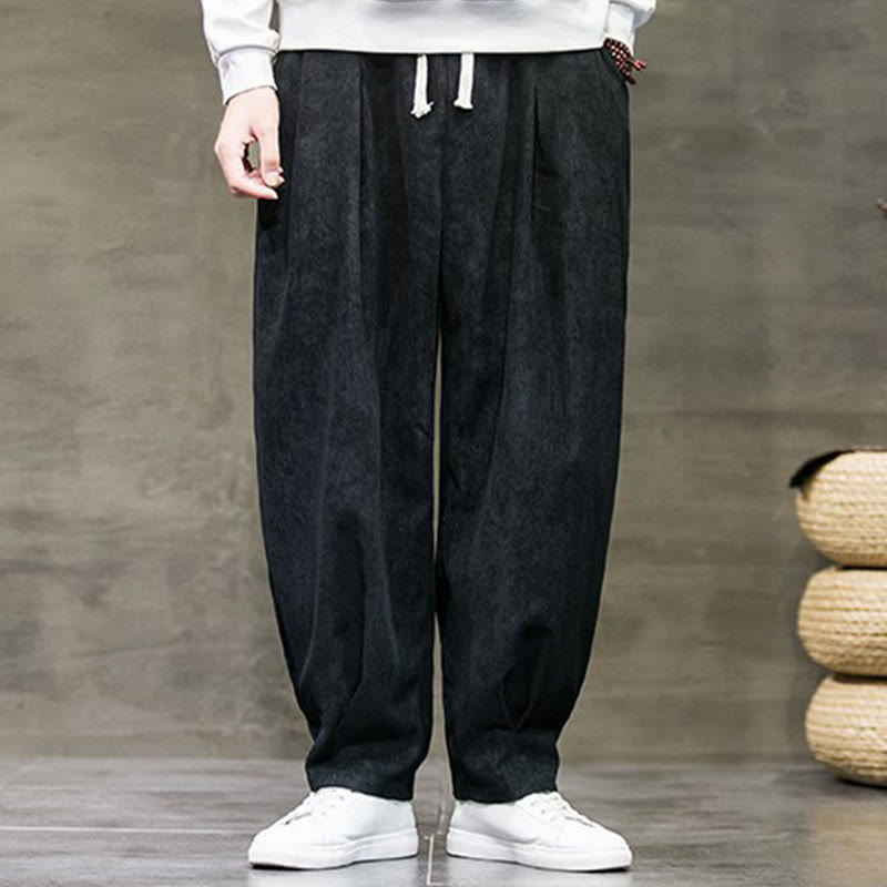 Pantalon décontracté en coton uni avec poches pour homme Buddha Stones - image 4