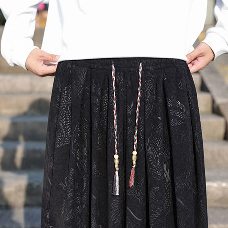 Pantalon décontracté en coton uni avec poches pour homme, motif dragon et Buddha Stones - image 18