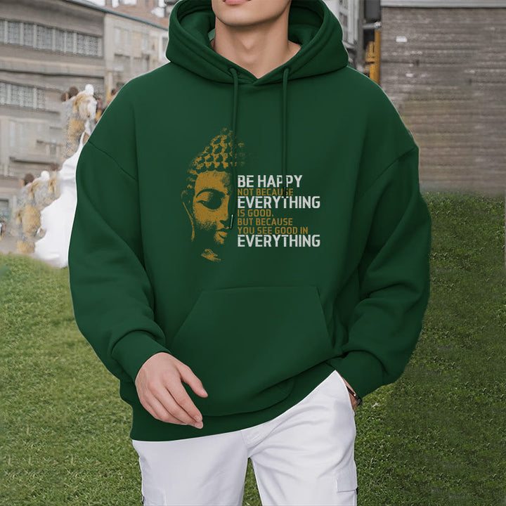 Sweat à capuche en polyester doublé polaire avec Buddha Stones que vous voyez de bon en toute chose