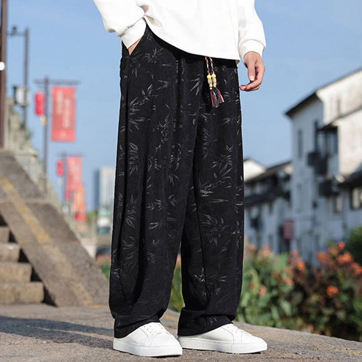 Pantalon décontracté en coton pour homme avec poches et broderies de Buddha Stones - image 5