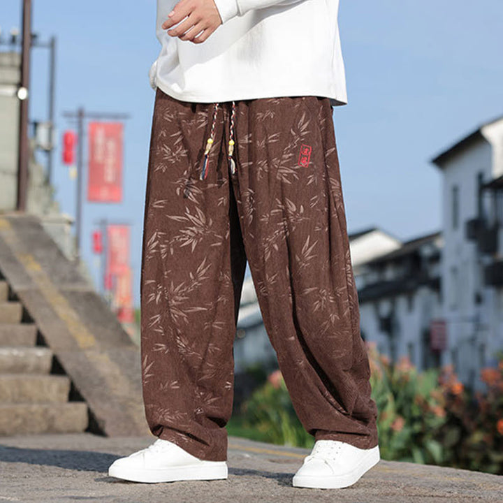 Pantalon décontracté en coton pour homme avec poches et broderies de Buddha Stones - SaddleBrown - US/UK/AU46，EU56 (5XL) - image 12
