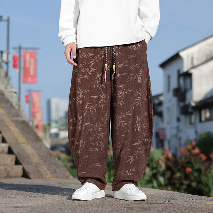 Pantalon décontracté en coton pour homme avec poches et broderies de Buddha Stones - image 15