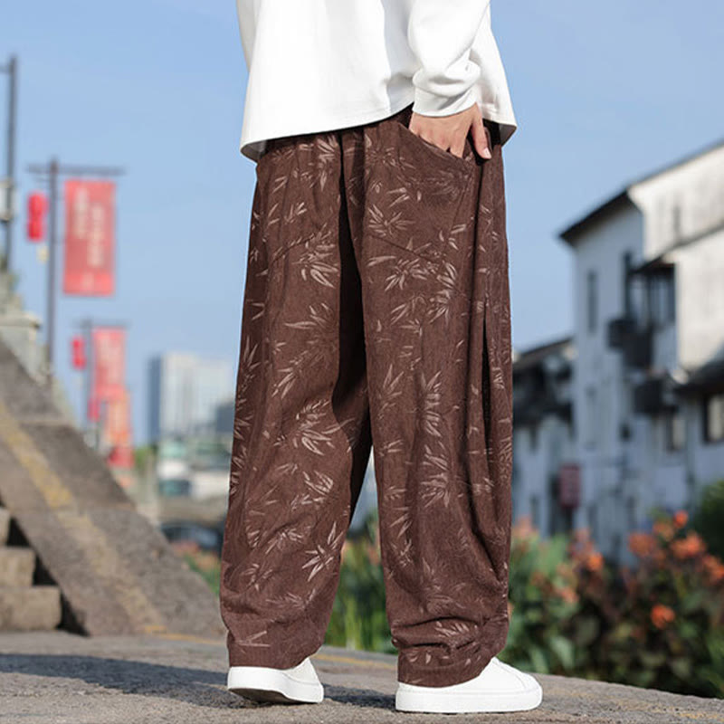 Pantalon décontracté en coton pour homme avec poches et broderies de Buddha Stones - image 17