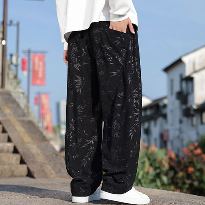 Pantalon décontracté en coton pour homme avec poches et broderies de Buddha Stones - image 6