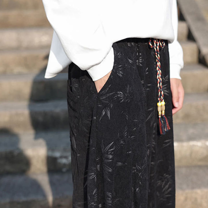 Pantalon décontracté en coton pour homme avec poches et broderies de Buddha Stones - image 10