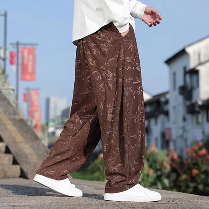 Pantalon décontracté en coton pour homme avec poches et broderies de Buddha Stones - image 13