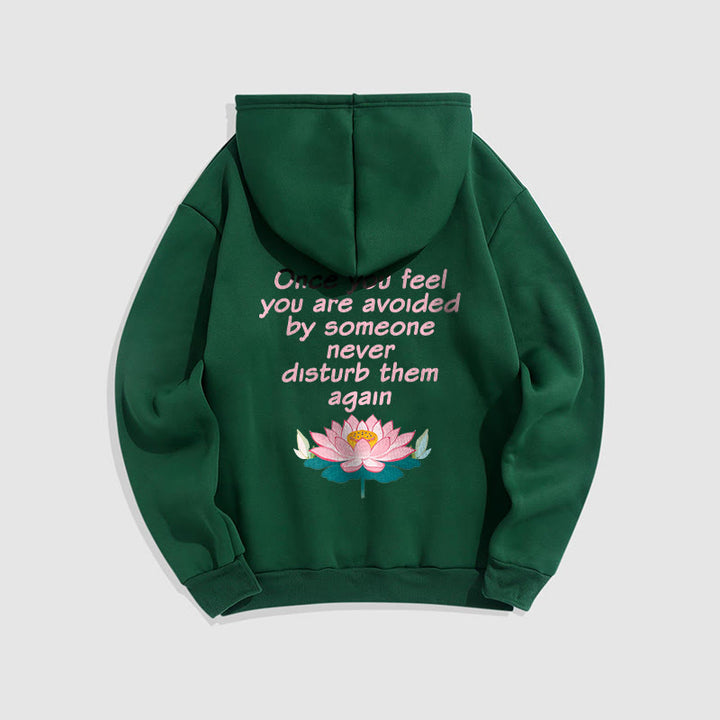 Buddha Stones Lotus Une fois que vous vous sentez évité Sweat à capuche en polyester doublé polaire