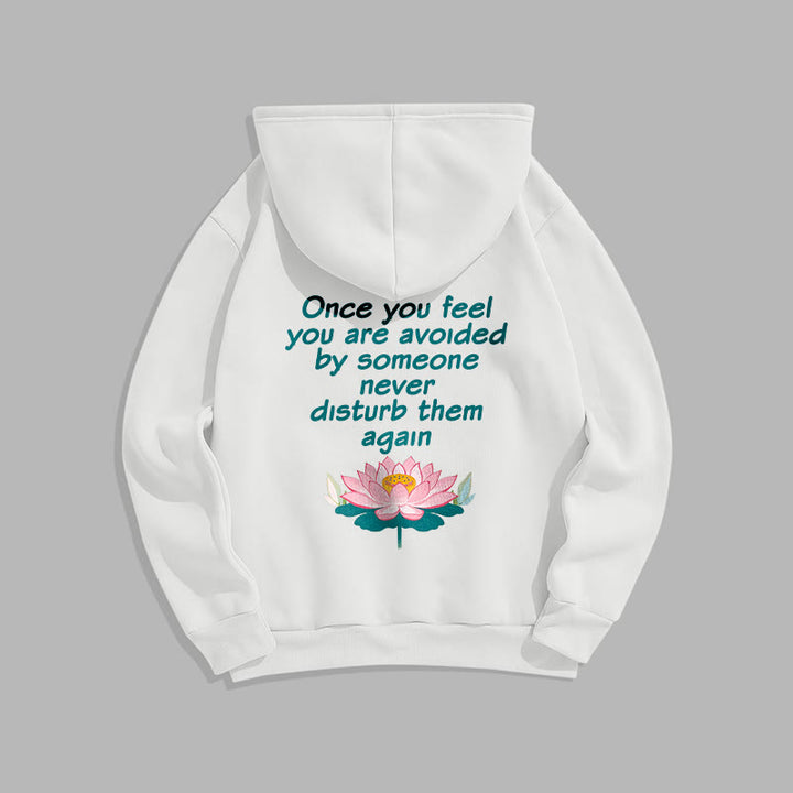 Buddha Stones Lotus Une fois que vous vous sentez évité Sweat à capuche en polyester doublé polaire