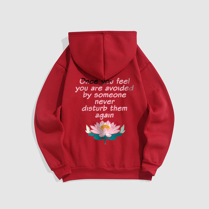 Buddha Stones Lotus Une fois que vous vous sentez évité Sweat à capuche en polyester doublé polaire