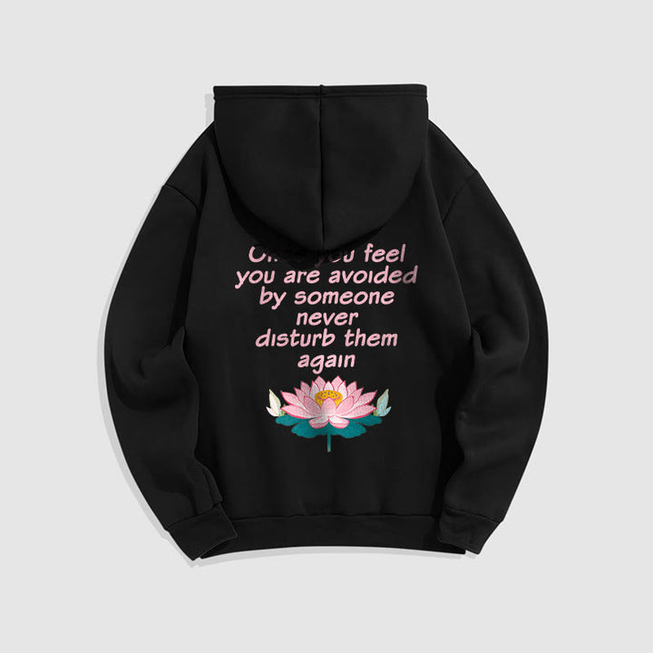 Buddha Stones Lotus Une fois que vous vous sentez évité Sweat à capuche en polyester doublé polaire