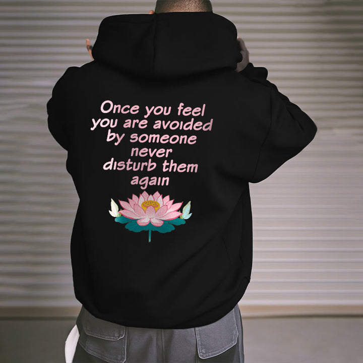 Buddha Stones Lotus Une fois que vous vous sentez évité Sweat à capuche en polyester doublé polaire