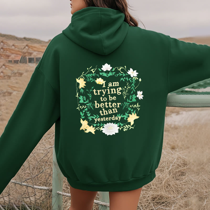 Buddha Stones Lotus J'essaie d'être meilleur Sweat à capuche en polyester doublé polaire