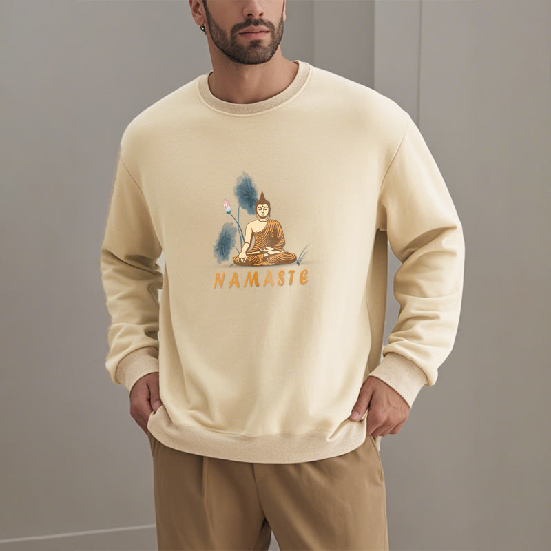 Sweat-shirt doublé Buddha Stones NAMASTE Buddha Lotus Leaf