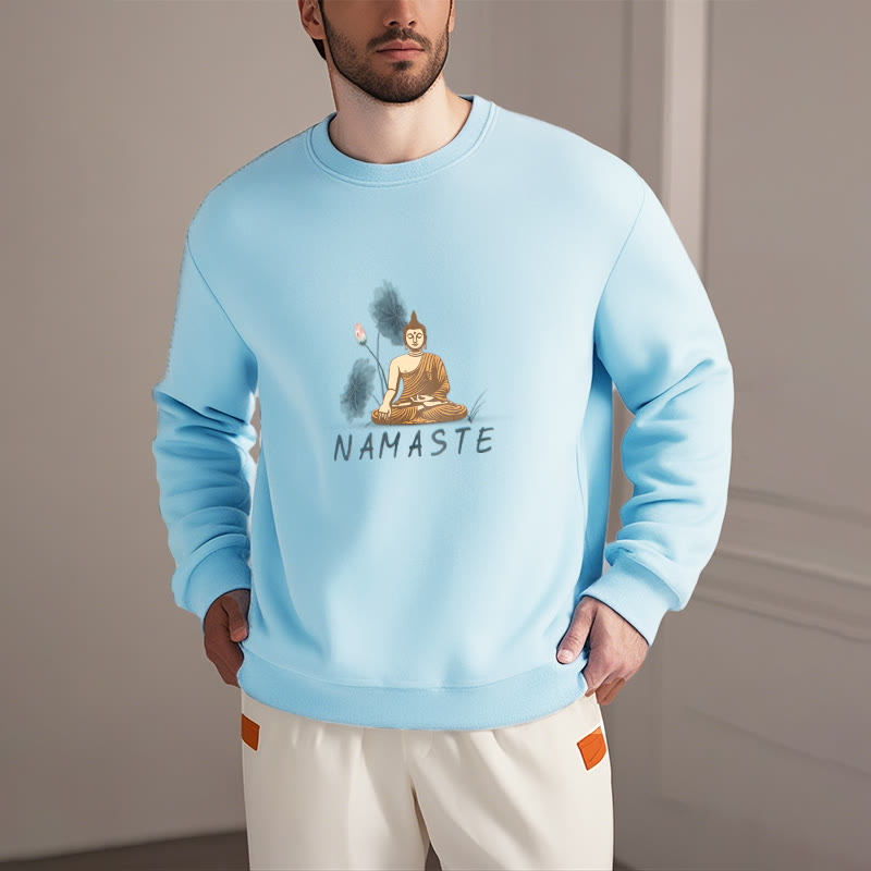 Sweat-shirt doublé Buddha Stones NAMASTE Buddha Lotus Leaf