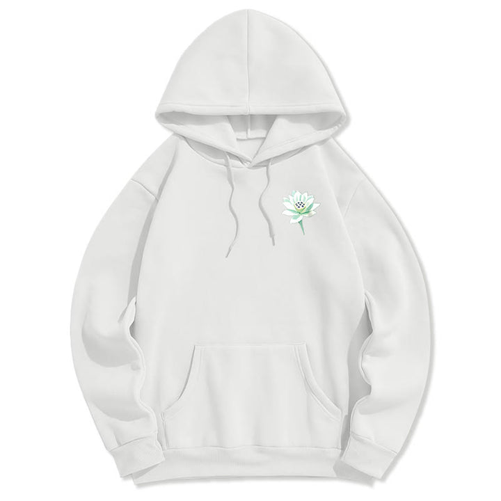 Buddha Stones Lotus Ne jamais être contrôlé par trois choses Sweat à capuche en polyester doublé polaire