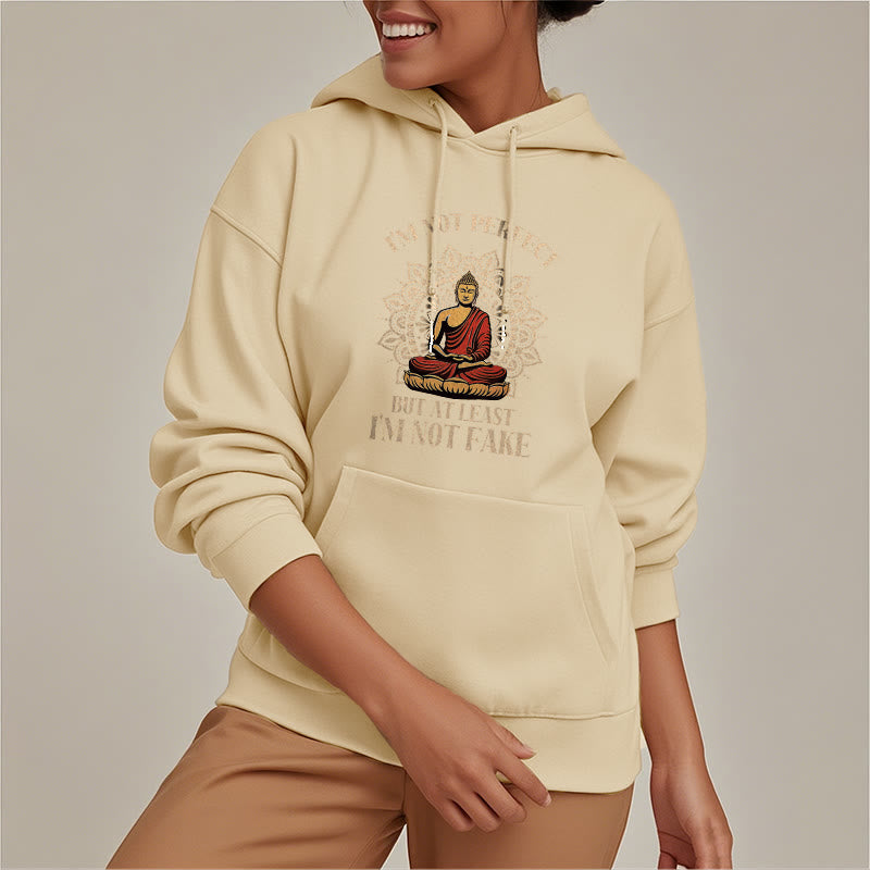 Buddha Stones Je ne suis pas parfait mais au moins je ne suis pas un faux Bouddha Sweat à capuche doublé en polaire polyester