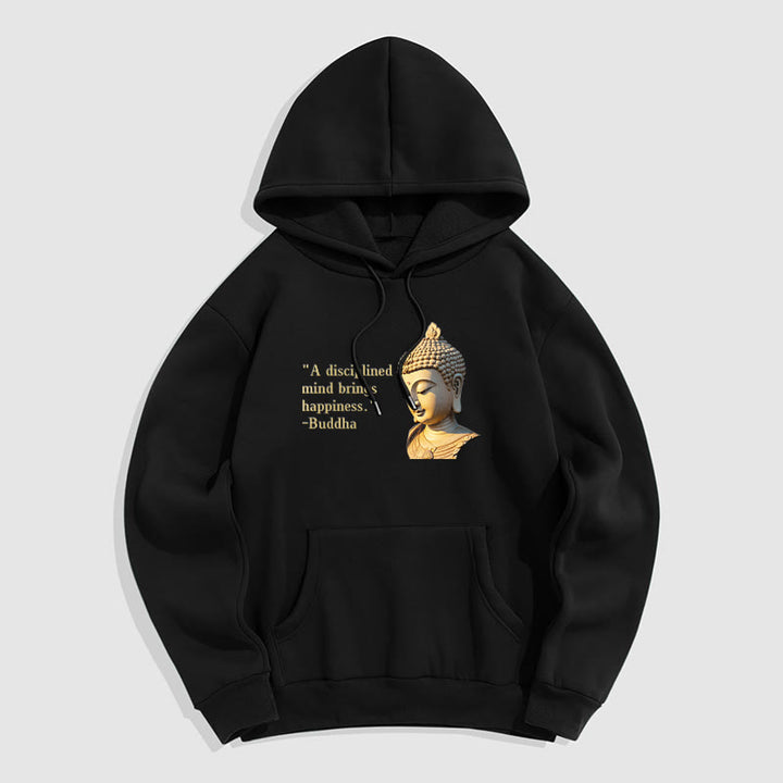 Buddha Stones Un esprit discipliné apporte le bonheur Sweat à capuche en polyester doublé polaire
