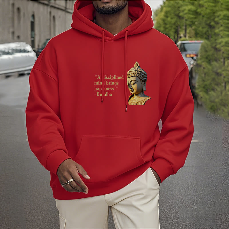 Buddha Stones Un esprit discipliné apporte le bonheur Sweat à capuche en polyester doublé polaire