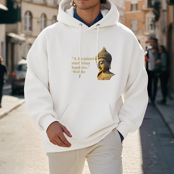 Buddha Stones Un esprit discipliné apporte le bonheur Sweat à capuche en polyester doublé polaire