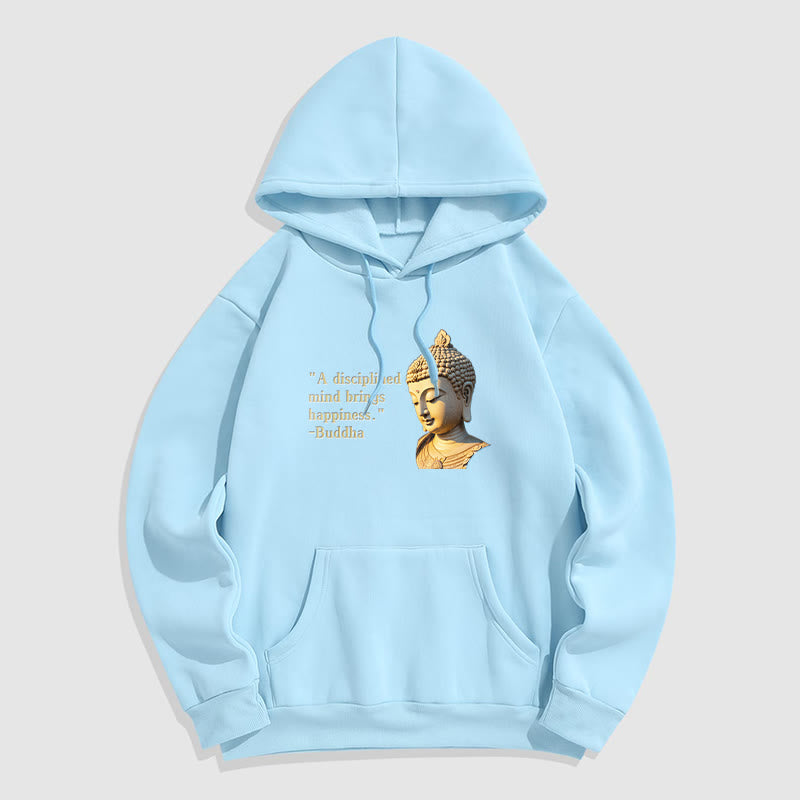 Buddha Stones Un esprit discipliné apporte le bonheur Sweat à capuche en polyester doublé polaire